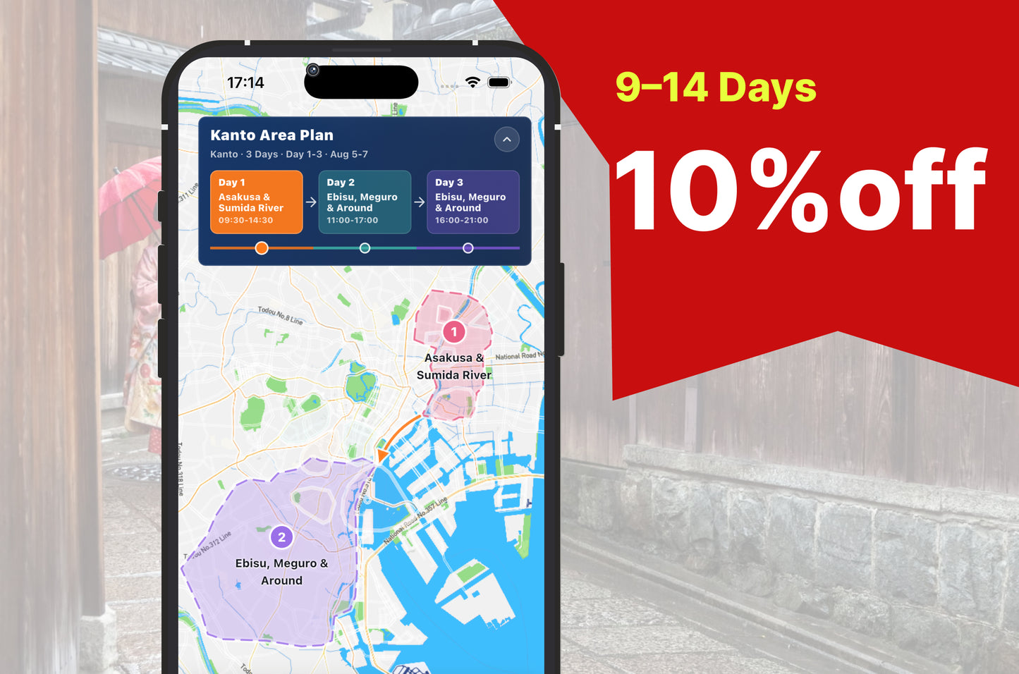 Personal Dango Map — 9–14 Days